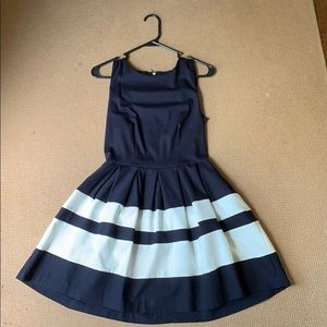 Closet London Navy and white, Fit and Flare Dress